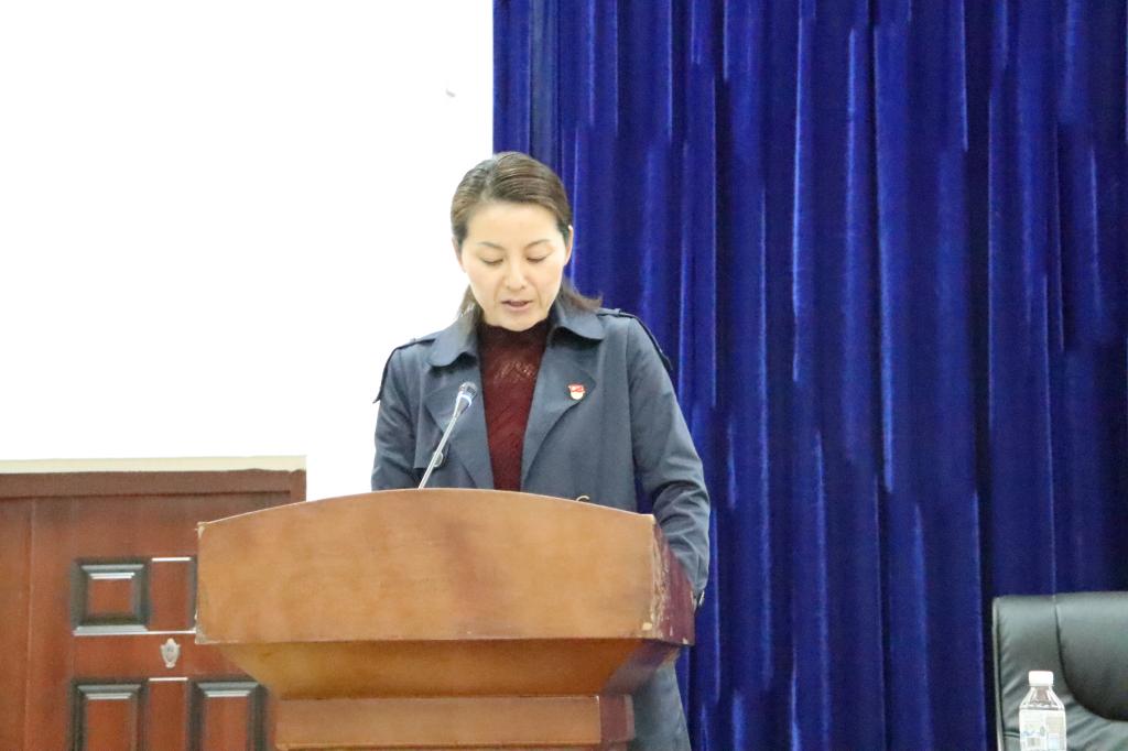 图二 体育科学公司党委副书记吴湘军致辞(杨昕冉摄)
